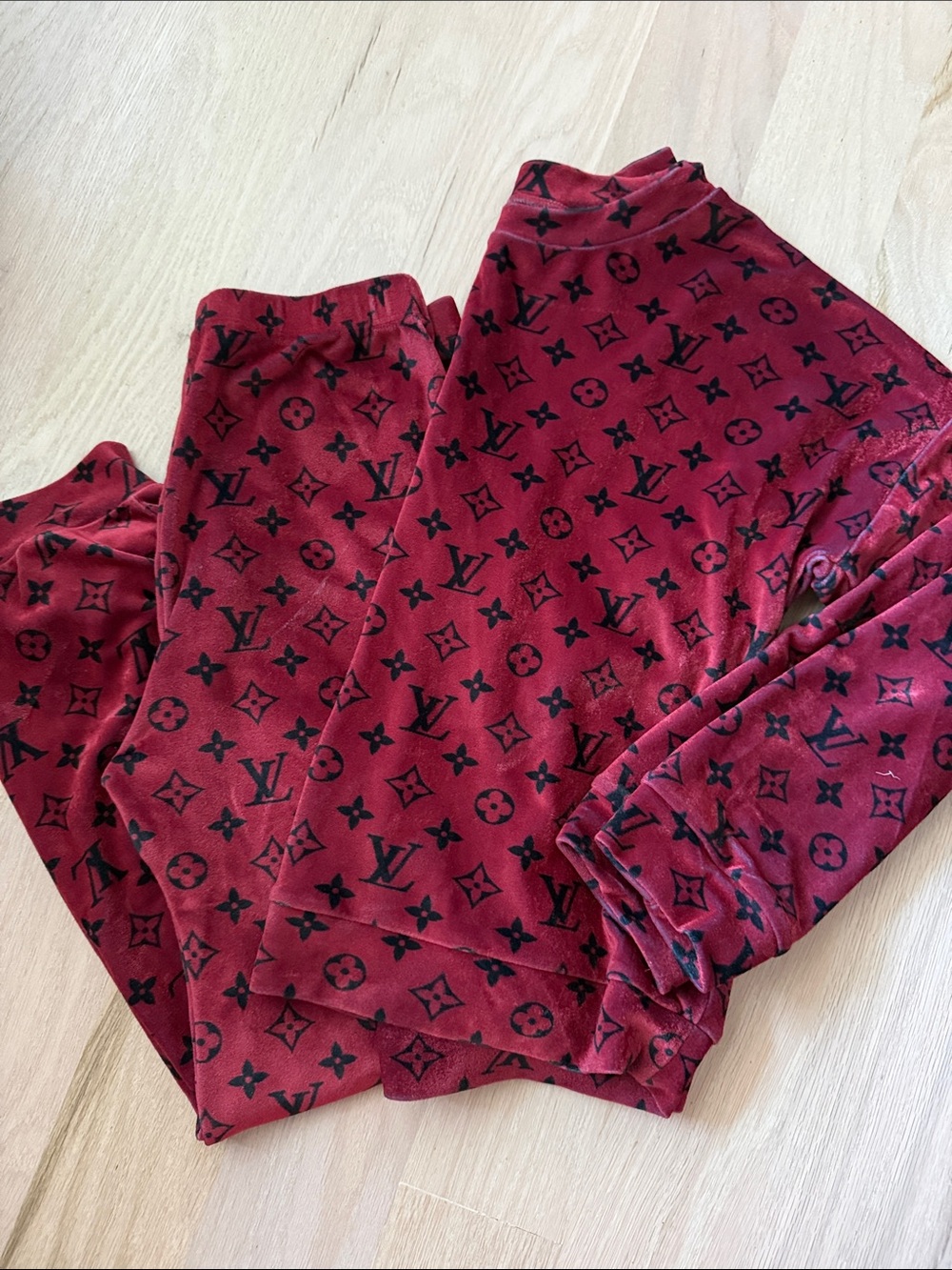 Inspired Red Monogram Lounge Set